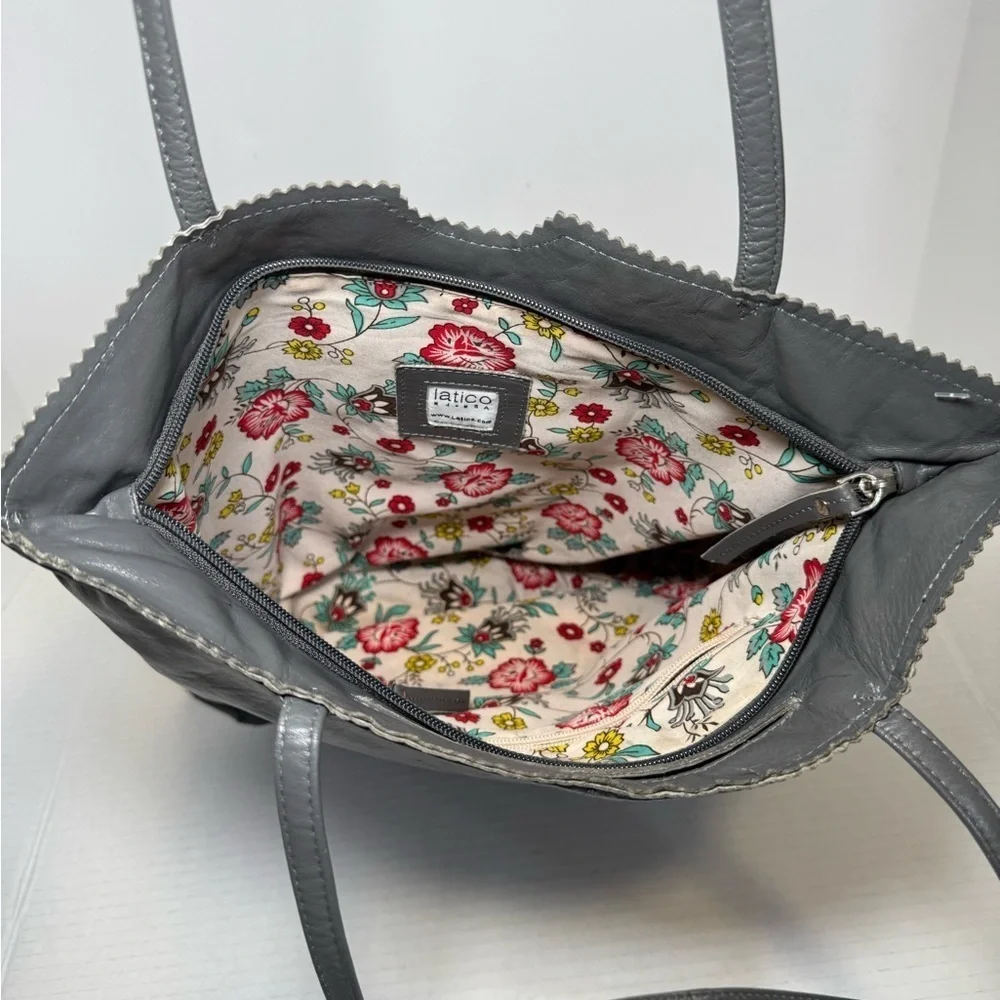 Latico grey glazed leather tote/purse